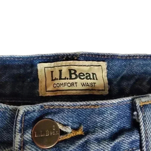 LL Bean Comfort Waist Flannel Blue Jeans Sz 36x29 - Picture 6 of 9
